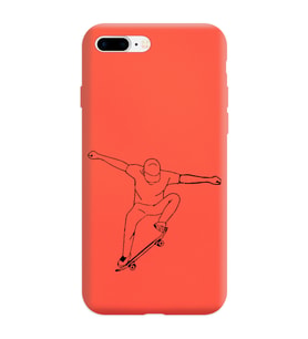 Iphone 8 Plus Çizgi Tasarımlı Turuncu Lansman Telefon Kılıfı