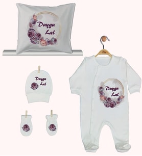 Pia Baby Gl 1919-04 İsme Özel Yastık Tulum Set