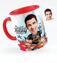 BK Gift Kişiye Özel Bay Baterist Karikatürlü Kırmızı Kupa Bardak  1