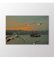 Arty Tablo Vapur ve Martılar Tablo (Karışık)