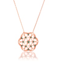 Zümrütlü Çicek Kolye - Rose