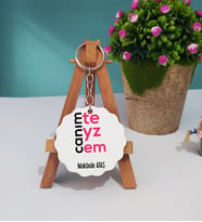 Teyzeye Hediye Canım Teyzem Tasarımlı Kişiye Özel Teyze Ahşap Anahtarlık