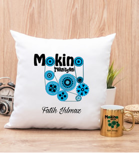Makine Teknisyeni Yastık ve Gold Kupa Bardak