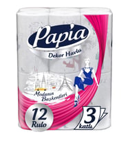 Papia Kağıt Havlu 12 Li Pk Decor (Modanon Başkentleri Desenli)