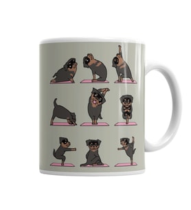 Rottweiler Yoga Rotfaydır Pug Köpek Yoga Kupa Bardak Porselen