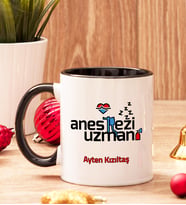 Anestezi Uzmanına Hediye İçi Ve Kulpu Renkli Kupa Bardak