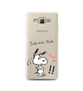 Snoopy Tasarımlı Süper Şeffaf Silikon Telefon Kılıfı Samsung A7 (2015)