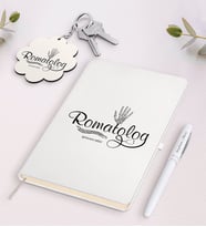 BK Gift Kişiye Özel Romatolog Beyaz Defter Kalem ve Anahtarlık Hediye Seti (Model 1)