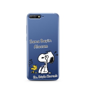 Snoopy Tasarımlı Süper Şeffaf Silikon Telefon Kılıfı Huawei Y6 2018