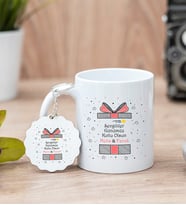 Sevgililer Günü Hediyesi Beyaz Kupa Bardak Ve Anahtarlık Set