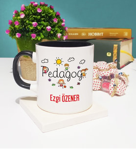 Pedagoga Özel Tasarımlı Pedagog Kupa Bardak Siyah