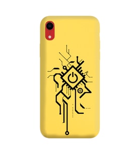 Iphone XR Çizgi Tasarımlı Sarı Lansman Telefon Kılıfı