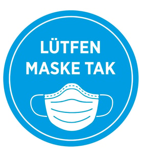 New Jargon - Maske Tak Mavi Renk Sticker Afiş Duvar İçin 25x25cm 10 ADET SYL14
