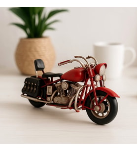 Dekoratif Nostaljik Metal Motosiklet Kırmızı  C0172
