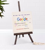 BK Gift Kişiye Özel Google Dünyanın En İyi Öğretmeni Şovaleli Doğal Taş (Beyaz)