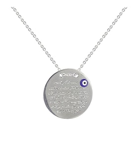 Söğütlü Silver rodyumlu ayetel kürsü kolye