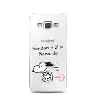 Snoopy Tasarımlı Süper Şeffaf Silikon Telefon Kılıfı Samsung A3 (2015)
