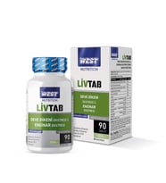 WEST  Livtab Milk Thistle (Deve Dikeni) ve Enginar Ekstresi Karışımı 90 Tablet x 1000 mg 2 HEDİYELİ