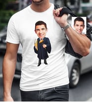 BK Gift Kişiye Özel Bay Hakim Karikatür Beyaz Tişört  1