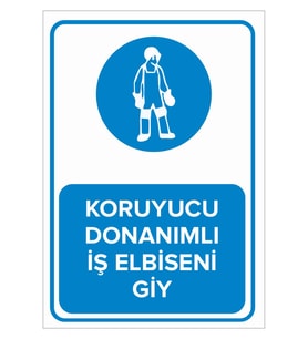 MIGNATIS - Koruyucu Donanımlı İş Elbiseni Giy Levhası - Sac Malzeme 50x70cm