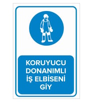 MIGNATIS - Koruyucu Donanımlı İş Elbiseni Giy Levhası - Sac Malzeme 50x70cm