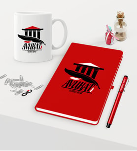 BK Gift Kişiye Özel Avukat Temalı Kırmızı Defter Kalem Kupa Seti - 3 (Model 1)