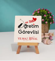 Mesajlı Öğretim Görevlisi Dekoratif Taş Baskı 
