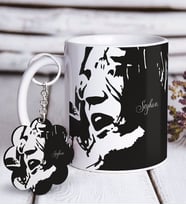 BK Gift Kişiye Özel The Beatles John Lennon Beyaz Kupa ve Anahtarlık Hediye Seti (Model 1)
