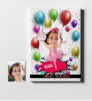 BK Gift Kişiye Özel Doğum Günü Karikatür Kanvas Tablo 50x70cm 5