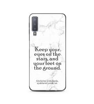 Samsung A7 (2018) Beyaz Mermer Söz Tasarımlı Telefon Kılıfı