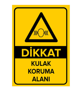 MIGNATIS - Dikkat Kulak Koruma Alanı Levhası - Sac Malzeme 35x50cm