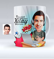 BK Gift Kişiye Özel Bay Oyuncu Karikatürlü Beyaz Kupa Bardak  1