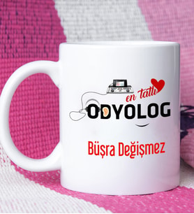 Mesajlı Odyolog Tasarımlı Kişiye Özel Odyolog Kupa Bardak