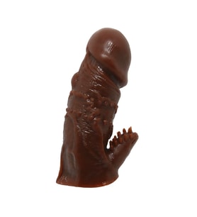LilituShop Klitoral Uyarıcılı Tırtıklı Damarlı Penis Kılıfı