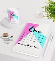 BK Gift Kişiye Özel Doğum Günü Takvim Beyaz Defter Kalem Türk Kahvesi Fincanı Seti-4 (Model 1)