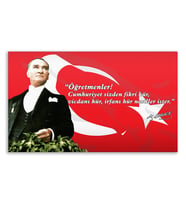 ''Güner Ofis'' Atatürk Tablosu Deri Üzerine Kanvas Tablo 80x130