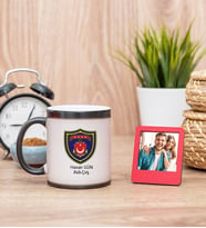 Deniz Kuvvetleri Sihirli  Kupa Bardak ve Kırmızı Mini Çerçeve