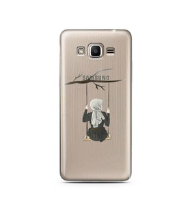 Salıncak Kız Tasarımlı Süper Şeffaf Silikon Telefon Kılıfı Samsung J2 Prime