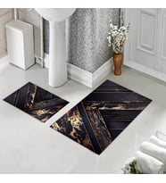 Banyo Halısı Ikili Klozet Takımı Kaymaz Tabanlı (60 xm x 100 cm + 40 cm x 60 cm) 