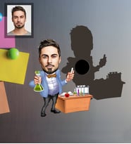 Kişiye Özel Öğretmen Karikatürlü Ahşap Magnet Bay-3