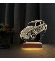 Klasik Vosvos Tasarımlı 3d Led Gece Lambası Doğum Günü Hediyesi (Renksiz)