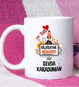 Mesajlı Bilgisayar Mühendisi Tasarımlı Kişiye Özel Bilgisayar Mühendisi Kupa Bardak