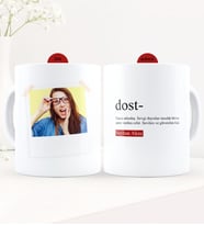BK Gift Kişiye Özel Fotoğraflı Dost Anlamı Beyaz Kupa Bardak - 2
