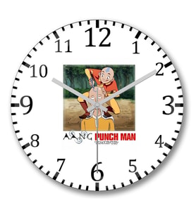 Aang Punch Man Duvar Saati Bombeli Gercek Cam