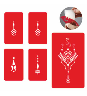 Çiçek Motifi Şablon Seti Tattoo Dövme SPREYSİZ