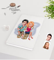 BK Gift Kişiye Özel Sevgililer Karikatürlü Beyaz Defter-51