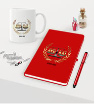 BK Gift Kişiye Özel Avukat Temalı Kırmızı Defter Kalem Kupa Seti - 1 (Model 1)