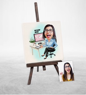 BK Gift Kişiye Özel Genel Müdür Karikatür Şovaleli Doğal Taş  1