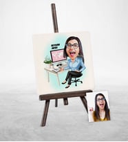 BK Gift Kişiye Özel Genel Müdür Karikatür Şovaleli Doğal Taş  1