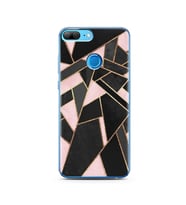 Pembe Geometri Tasarımlı Süper Şeffaf Silikon Telefon Kılıfı Huawei Honor 9 Lite